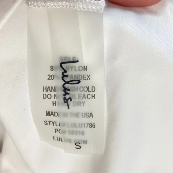 LULUS Myrtle Beach White Lace-Up One Piece Swimsuit Size S- NWT - Picture 7 of 7